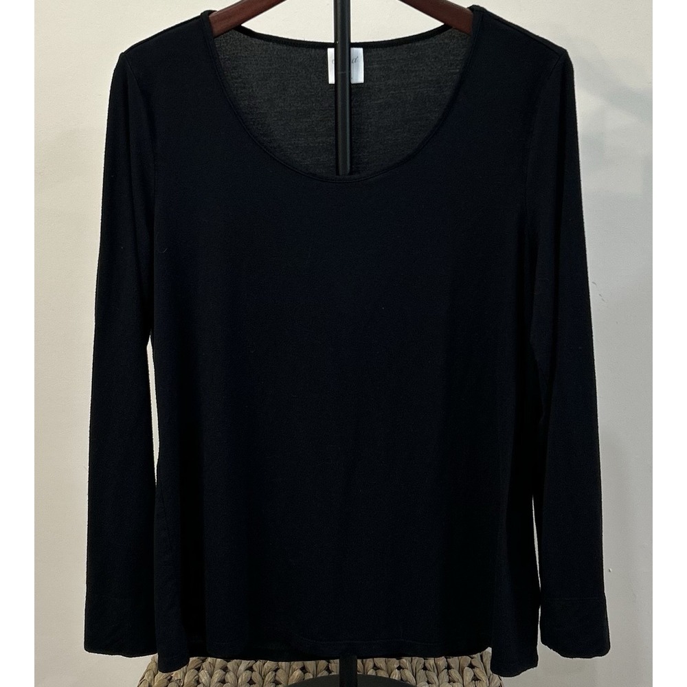 SOMA Women's Shirt Black Long Sleeve Soft Stretchy Pullover Size Medium Warm